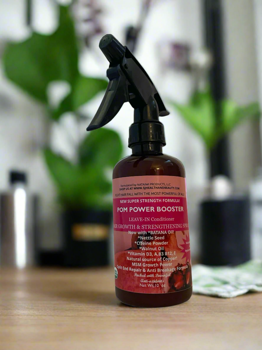 NEW Super Strength Formula Pom Power Booster - Leave-in Hair Growth & Strengthening Spray